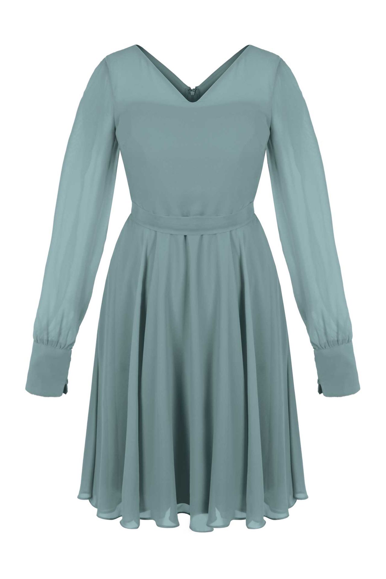 Chiffon Kleid Langarm