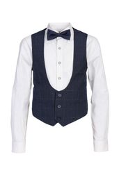 Boys-Karo-Weste Slim-Fit