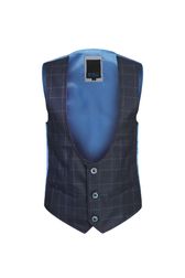 Boys-Karo-Weste Slim-Fit